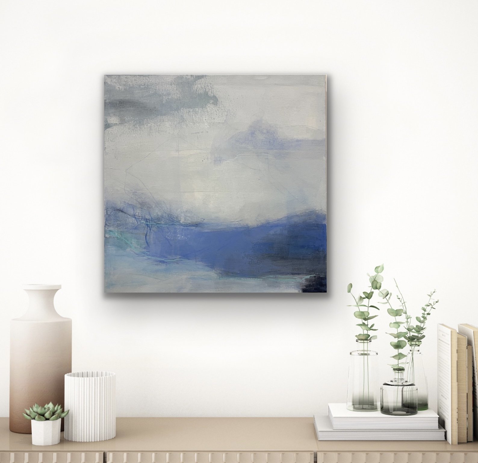 Falling Into Blue in room setting